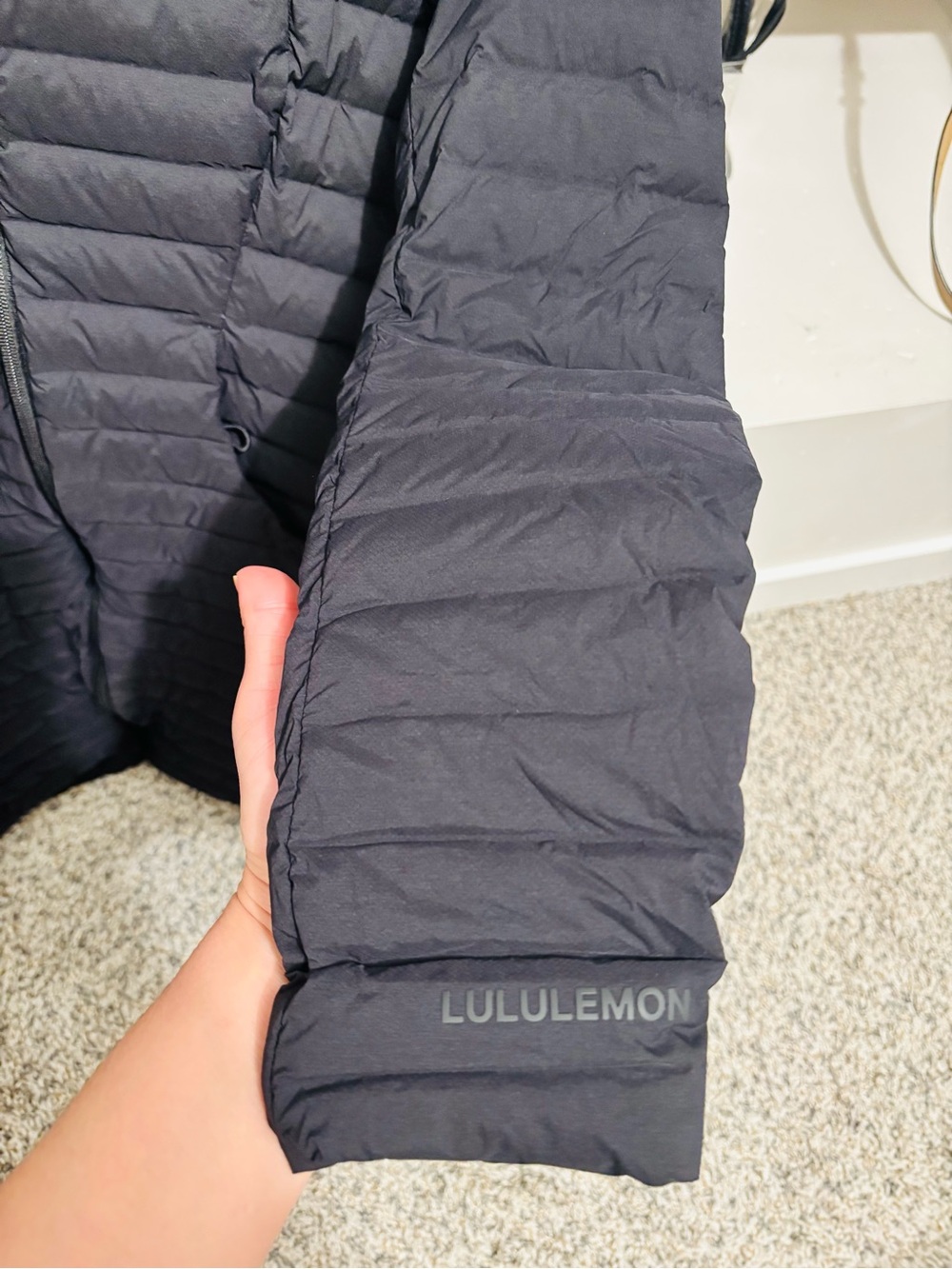 Lululemon black pack it down long jacket like new condition size 6